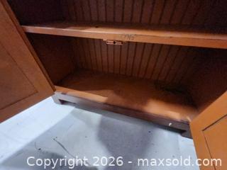 MaxSold Auction: solid wood, primitive-style cabinet or bookcase with a lower storage cupboard - Hanover Township (Pennsylvania, USA) PARTNER MANAGED Downsizing Online Auction - Airport Road (STORAGE)              