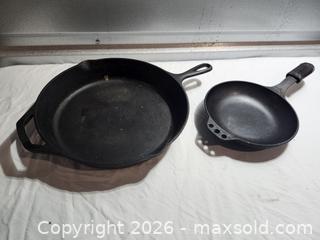 MaxSold Auction: Two Cast Iron Pans - Hanover Township (Pennsylvania, USA) PARTNER MANAGED Downsizing Online Auction - Airport Road (STORAGE)              