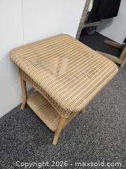 MaxSold Auction: wicker outdoor side table - Hanover Township (Pennsylvania, USA) PARTNER MANAGED Downsizing Online Auction - Airport Road (STORAGE)              