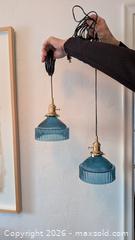 MaxSold Auction: Blue Glass Pendant Lights - Mississauga (Ontario, Canada) SELLER MANAGED Charity/Fundraising Online Auction - Lakeshore Road East