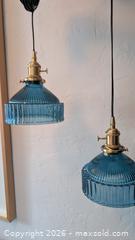 MaxSold Auction: Blue Glass Pendant Lights - Mississauga (Ontario, Canada) SELLER MANAGED Charity/Fundraising Online Auction - Lakeshore Road East