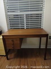 MaxSold Auction: Mid Century Modern Teak desk  - Mississauga (Ontario, Canada) SELLER MANAGED Charity/Fundraising Online Auction - Lakeshore Road East