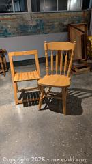 MaxSold Auction: Pair Solid Wood Chairs - brown  - Mississauga (Ontario, Canada) SELLER MANAGED Charity/Fundraising Online Auction - Lakeshore Road East