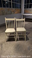 MaxSold Auction: Pair Solid Wood Chairs - white - Mississauga (Ontario, Canada) SELLER MANAGED Charity/Fundraising Online Auction - Lakeshore Road East