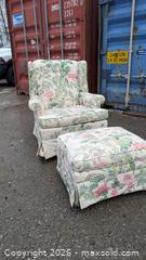 MaxSold Auction: Wing back chair and ottoman  - Mississauga (Ontario, Canada) SELLER MANAGED Charity/Fundraising Online Auction - Lakeshore Road East