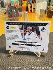 MaxSold Auction: 2010 Panini Roberto Luongo (NHL) Vancouver Canucks Memorabilia Jersey Card Swatch 017/599 - Maple Ridge (British Columbia, Canada) PARTNER MANAGED Estate Sale Online Auction - Blanshard Street