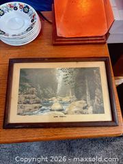 MaxSold Auction: Antique Framed Lynn Canyon Landscape Print in Wood Frame - Maple Ridge (British Columbia, Canada) PARTNER MANAGED Estate Sale Online Auction - Blanshard Street