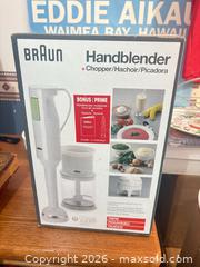 MaxSold Auction: Braun MR 370 Hand & Countertop Blender, 120V, White - Maple Ridge (British Columbia, Canada) PARTNER MANAGED Estate Sale Online Auction - Blanshard Street