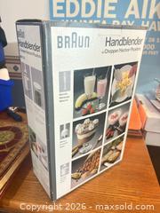 MaxSold Auction: Braun MR 370 Hand & Countertop Blender, 120V, White - Maple Ridge (British Columbia, Canada) PARTNER MANAGED Estate Sale Online Auction - Blanshard Street