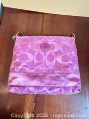MaxSold Auction: Coach Pink Logo Monogram Shoulder Bag- sc - Maple Ridge (British Columbia, Canada) PARTNER MANAGED Estate Sale Online Auction - Blanshard Street