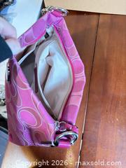 MaxSold Auction: Coach Pink Logo Monogram Shoulder Bag- sc - Maple Ridge (British Columbia, Canada) PARTNER MANAGED Estate Sale Online Auction - Blanshard Street