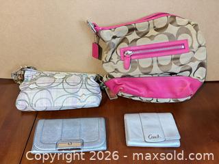 MaxSold Auction: Coach Signature 'C' Monogram Plaid / Solid Lot of 4 bags wallets -sc - Maple Ridge (British Columbia, Canada) PARTNER MANAGED Estate Sale Online Auction - Blanshard Street