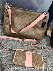 MaxSold Auction: Coach Signature Monogram Shoulder Bag - sc - Maple Ridge (British Columbia, Canada) PARTNER MANAGED Estate Sale Online Auction - Blanshard Street