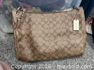 MaxSold Auction: Coach Signature Monogram Shoulder Bag - sc - Maple Ridge (British Columbia, Canada) PARTNER MANAGED Estate Sale Online Auction - Blanshard Street
