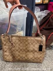 MaxSold Auction: Coach Signature Monogram Shoulder Bag - sc - Maple Ridge (British Columbia, Canada) PARTNER MANAGED Estate Sale Online Auction - Blanshard Street