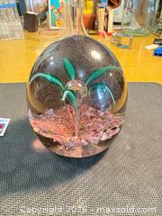 MaxSold Auction: Glass Floral Paperweight, Medium, Clear/Green Multicolor - Maple Ridge (British Columbia, Canada) PARTNER MANAGED Estate Sale Online Auction - Blanshard Street
