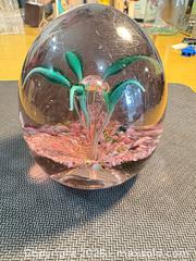 MaxSold Auction: Glass Floral Paperweight, Medium, Clear/Green Multicolor - Maple Ridge (British Columbia, Canada) PARTNER MANAGED Estate Sale Online Auction - Blanshard Street