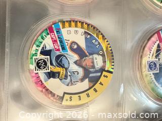 MaxSold Auction: Large Binder of 500+ NHL Hockey Pogs / Tazos with Slammer Discs (PGG, mixed teams) - Maple Ridge (British Columbia, Canada) PARTNER MANAGED Estate Sale Online Auction - Blanshard Street