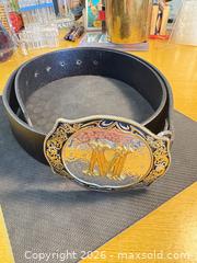 MaxSold Auction: Levi's Black Leather Belt with Western Ornate Buckle - Maple Ridge (British Columbia, Canada) PARTNER MANAGED Estate Sale Online Auction - Blanshard Street