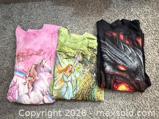 MaxSold Auction: Lot of 3 The Mountain 2xl Tshirts Fairy Dragon Unicorn -rh - Maple Ridge (British Columbia, Canada) PARTNER MANAGED Estate Sale Online Auction - Blanshard Street