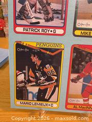 MaxSold Auction: (NHL) O-Pee-Chee Uncut Hockey Card Sheet Patrick Roy & Mario Lemieux  - Rare - Maple Ridge (British Columbia, Canada) PARTNER MANAGED Estate Sale Online Auction - Blanshard Street