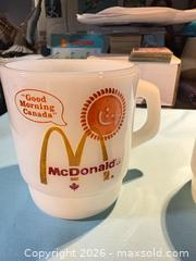 MaxSold Auction: Set of 2 McDonald's "Good Morning Canada" Milk Glass Mugs Fire-King - great shape! - Maple Ridge (British Columbia, Canada) PARTNER MANAGED Estate Sale Online Auction - Blanshard Street