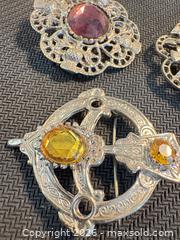 MaxSold Auction: Set of 4 Silver-Tone Vintage "HOLLYWOOD" Brooches - Maple Ridge (British Columbia, Canada) PARTNER MANAGED Estate Sale Online Auction - Blanshard Street