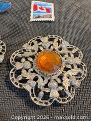 MaxSold Auction: Set of 4 Silver-Tone Vintage "HOLLYWOOD" Brooches - Maple Ridge (British Columbia, Canada) PARTNER MANAGED Estate Sale Online Auction - Blanshard Street