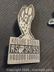 MaxSold Auction: The Rolling Stones Lapel Pin Lot of 2 — The Voodoo Lounge & Bridges to Babylon Tours - Maple Ridge (British Columbia, Canada) PARTNER MANAGED Estate Sale Online Auction - Blanshard Street
