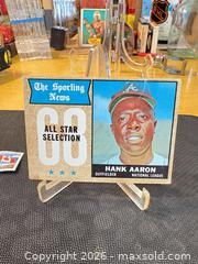 MaxSold Auction: Topps Gum Trading Hank Aaron The Sporting News Baseball Card, 1960s - Maple Ridge (British Columbia, Canada) PARTNER MANAGED Estate Sale Online Auction - Blanshard Street