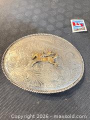 MaxSold Auction: Vintage Two-Tone Western Cowboy Oval Belt Buckle — Made in Mexico - Maple Ridge (British Columbia, Canada) PARTNER MANAGED Estate Sale Online Auction - Blanshard Street