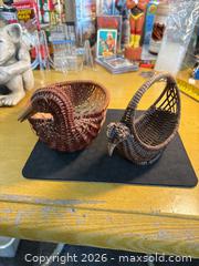 MaxSold Auction: Vtg. Lot of (2) Small Wicker Bird Duck-Shaped Decorative Baskets, Collectible - Maple Ridge (British Columbia, Canada) PARTNER MANAGED Estate Sale Online Auction - Blanshard Street