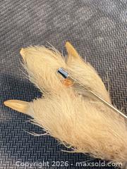 MaxSold Auction: Vtg. Rabbit Foot Brooch with Crystal Accent Beige Fur Silver-Tone  - Maple Ridge (British Columbia, Canada) PARTNER MANAGED Estate Sale Online Auction - Blanshard Street