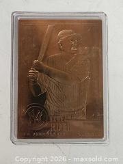 MaxSold Auction: Gold plated 1996 babe Ruth collectors card in case. - Upper Moreland Township (Pennsylvania, USA) SELLER MANAGED Charity/Fundraising Online Auction - Davisville Road