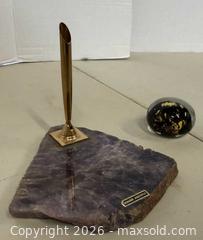 MaxSold Auction: Amethyst Slab Pen Holder and Glass Paperweight - Lakeshore (Ontario, Canada) PARTNER MANAGED Downsizing Online Auction - County Road 42