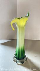 MaxSold Auction: Art Glass Vase, Green & Yellow Opaque, 11–12 in Tall - Lakeshore (Ontario, Canada) PARTNER MANAGED Downsizing Online Auction - County Road 42