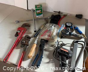 MaxSold Auction: Assorted Hand Tools Lot — Wrenches, Riveter, Saw, Gauge - Lakeshore (Ontario, Canada) PARTNER MANAGED Downsizing Online Auction - County Road 42