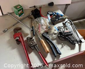 MaxSold Auction: Assorted Hand Tools Lot — Wrenches, Riveter, Saw, Gauge - Lakeshore (Ontario, Canada) PARTNER MANAGED Downsizing Online Auction - County Road 42