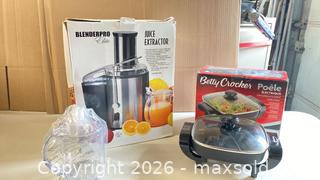 MaxSold Auction: Betty Crocker Electric Skillet & BlenderPro Elite Juice Extractor - Lakeshore (Ontario, Canada) PARTNER MANAGED Downsizing Online Auction - County Road 42
