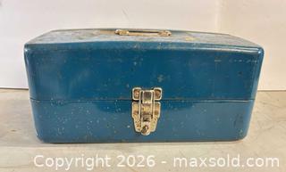 MaxSold Auction: Blue Metal Toolbox with Black & Decker Corded Drill & Assorted Bits - Lakeshore (Ontario, Canada) PARTNER MANAGED Downsizing Online Auction - County Road 42