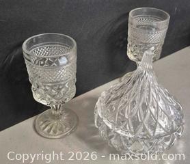 MaxSold Auction: Clear Glass/Crystal Goblets (2) & Covered Candy Dish - Lakeshore (Ontario, Canada) PARTNER MANAGED Downsizing Online Auction - County Road 42