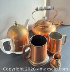 MaxSold Auction: Copper-Tone Kettle, Ceramic Teapot & Assorted Copper Drinkware - Lakeshore (Ontario, Canada) PARTNER MANAGED Downsizing Online Auction - County Road 42