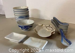 MaxSold Auction: Cordon Bleu Porcelain Blue & White Bowls, Spoons, Sauce Dishes - Lakeshore (Ontario, Canada) PARTNER MANAGED Downsizing Online Auction - County Road 42
