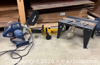 MaxSold Auction: Electramac Electric Chainsaw, Mastercraft Miter Saw & Folding Stand - Lakeshore (Ontario, Canada) PARTNER MANAGED Downsizing Online Auction - County Road 42