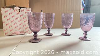 MaxSold Auction: Fantasia Purple Amethyst Lead Crystal Wine Glasses, Set of 4 - Lakeshore (Ontario, Canada) PARTNER MANAGED Downsizing Online Auction - County Road 42