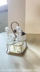 MaxSold Auction: Glass Cruet Condiment Set, 4 Small Bottles - Lakeshore (Ontario, Canada) PARTNER MANAGED Downsizing Online Auction - County Road 42