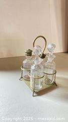 MaxSold Auction: Glass Cruet Condiment Set, 4 Small Bottles - Lakeshore (Ontario, Canada) PARTNER MANAGED Downsizing Online Auction - County Road 42