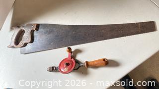 MaxSold Auction: Hand Saw (Panel/Crosscut) and Eggbeater Hand Drill - Lakeshore (Ontario, Canada) PARTNER MANAGED Downsizing Online Auction - County Road 42