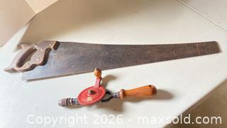 MaxSold Auction: Hand Saw (Panel/Crosscut) and Eggbeater Hand Drill - Lakeshore (Ontario, Canada) PARTNER MANAGED Downsizing Online Auction - County Road 42