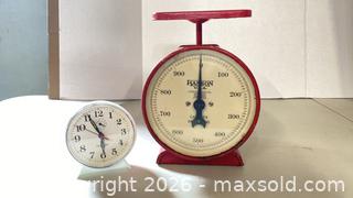 MaxSold Auction: Hanson Vintage Red/White Kitchen Scale and Alarm Clock - Lakeshore (Ontario, Canada) PARTNER MANAGED Downsizing Online Auction - County Road 42